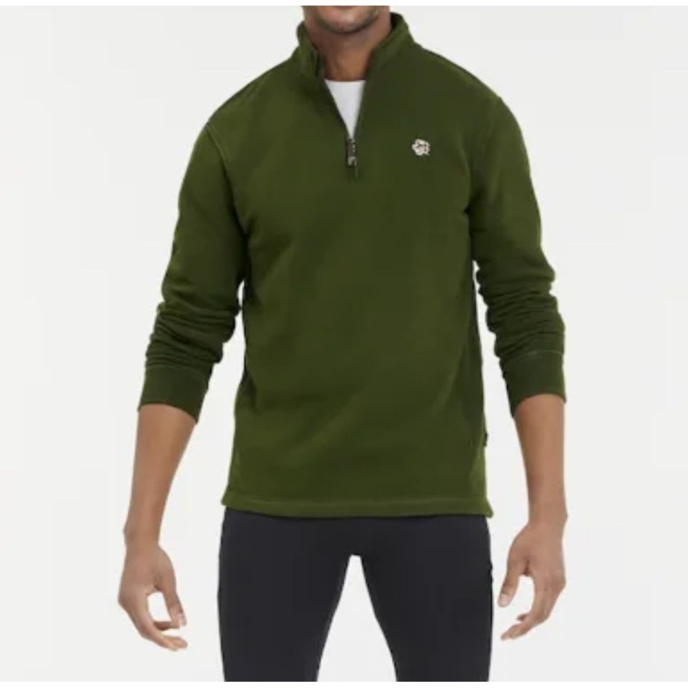 Ted Baker London Kilbrn‎ Half Zip Pullover Sweatshirt Sz 6 Olive Green XXL New